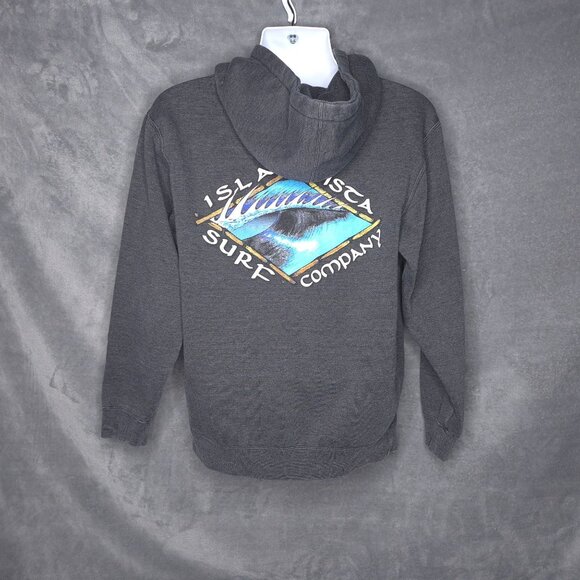 Isla Vista Surf Co Mens Small Gray Hoodie Pocket Pullover Long Sleeve - Picture 5 of 7